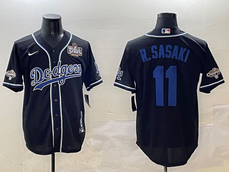 Men Los Angeles Dodgers #11 R.Sasaki Black Fashion Game 2025 Nike MLB Jersey style 3061->los angeles dodgers->MLB Jersey